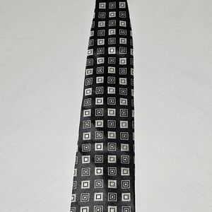 Valerio Garati 100% Silk Tie • Geometric Black Gray Pattern • Handmade In Korea